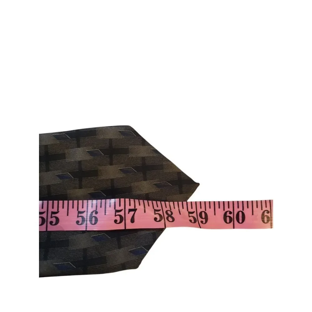 Bill Blass Neck Tie Mens‎ Designer Green Black Blue Geometric Business Casual